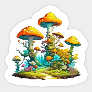 Mushroom in the imagination world Sticker